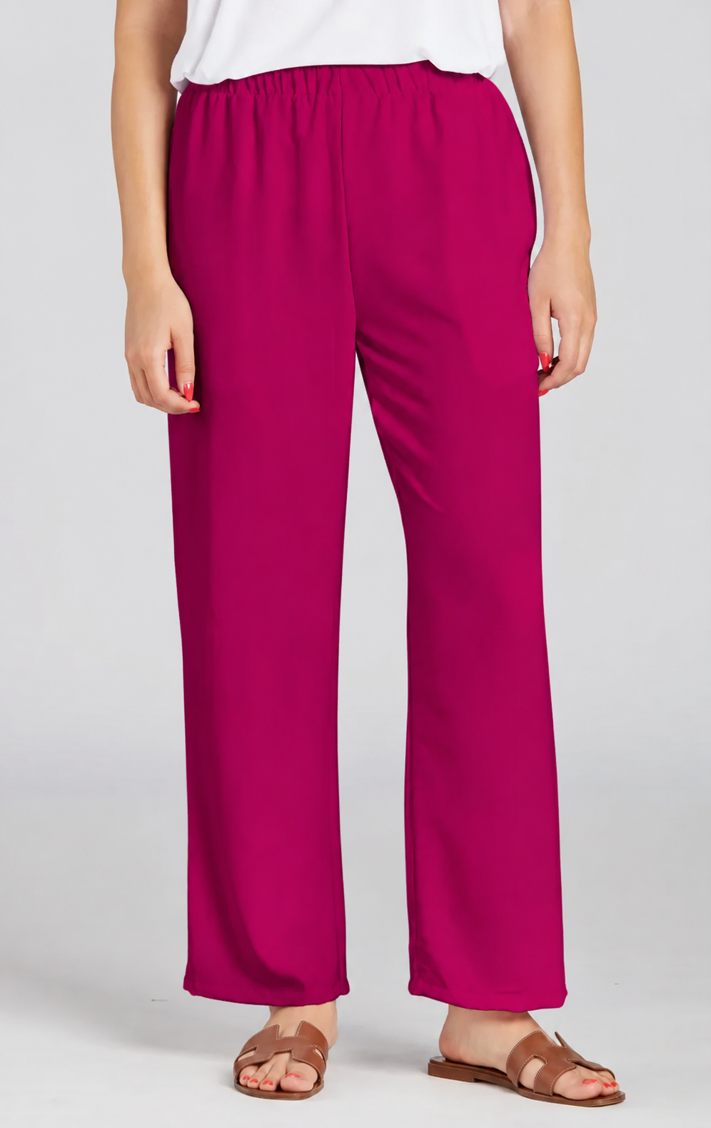 Sydney Project Stacy Air Flow Straight Leg Solid Pant - AFP108 - MAGENTA