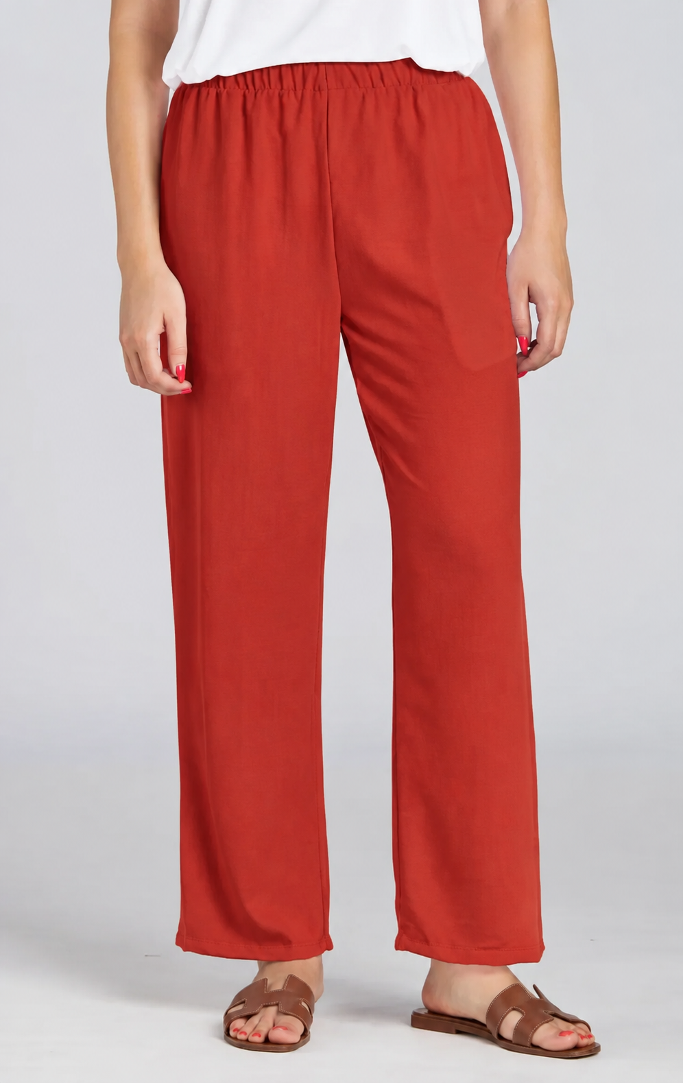 Sydney Project Stacy Air Flow Straight Leg Solid Pant - AFP108 - RUST
