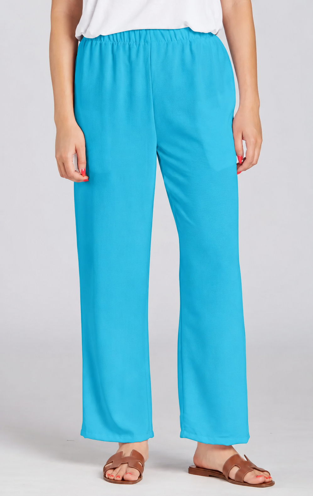 Sydney Project Stacy Air Flow Straight Leg Solid Pant - AFP108 - TURQUOISE