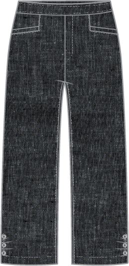 Habitat Linen Solid Pleat Button Capri - 41576 - BLACK (NOT OATMEAL)