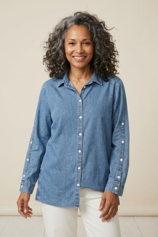 Habitat Perfect Travel Shirts Pocket Sleeves Shirt - 15525 - LIGHT DENIM