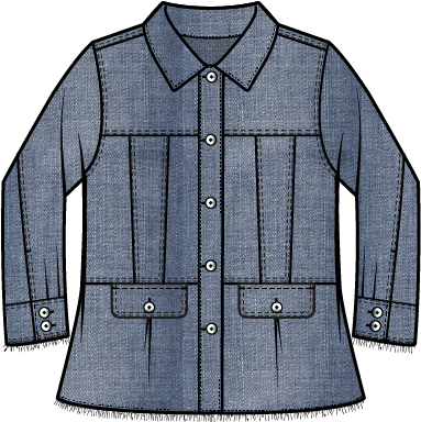 Habitat Stretch Denim Peplum Jacket - 11416 - MEDIUM DENIM (NOT WHITE)