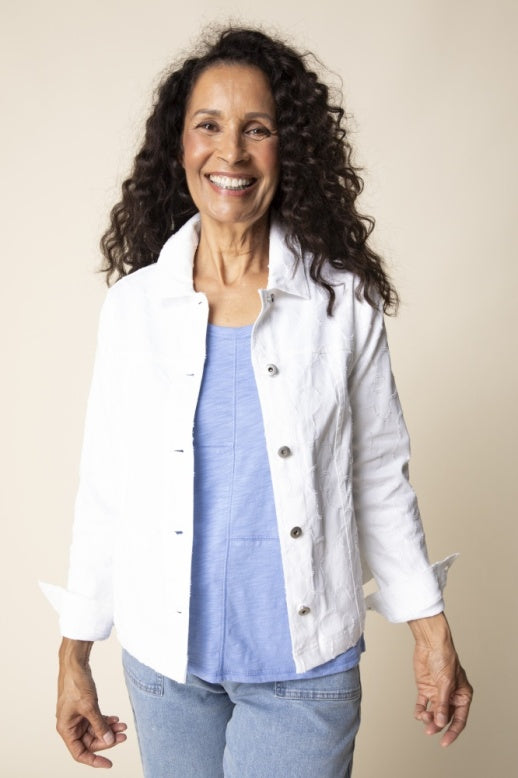 Habitat Etched Flower Pleat Back Jacket - 51210 - WHITE