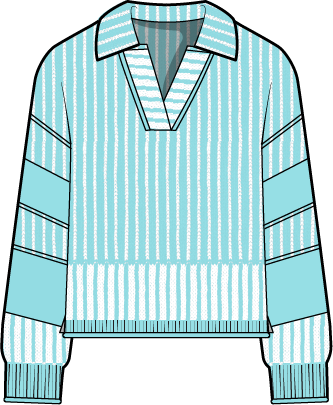 Habitat Mixed Lines Pullover - 77200 - REEF (NOT SMOKE)