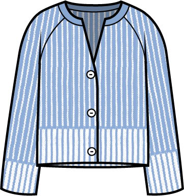 Habitat Mixed Lines Cardigan - 77281 - CASCADE (NOT SMOKE)
