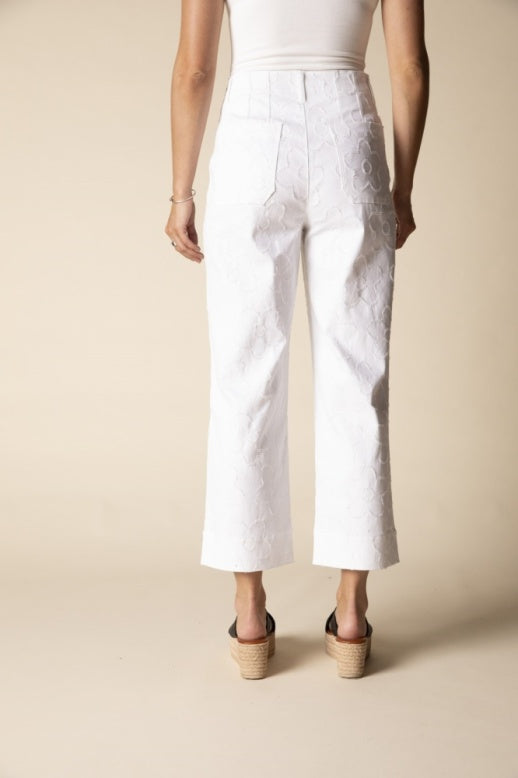 Habitat Etched Flower Crop Jean - 51276 - WHITE