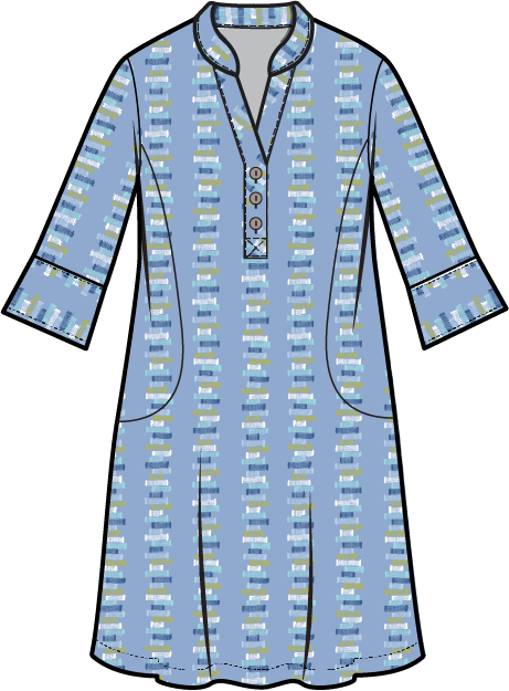 Habitat Embroidered Stripe Placket Dress - 49280 - CASCADE (NOT FLAMINGO)