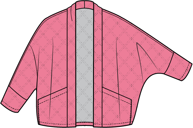 Habitat Washed Quilt Cotton Kimono Jacket - 60719 - FLAMINGO (NOT AGAVE)
