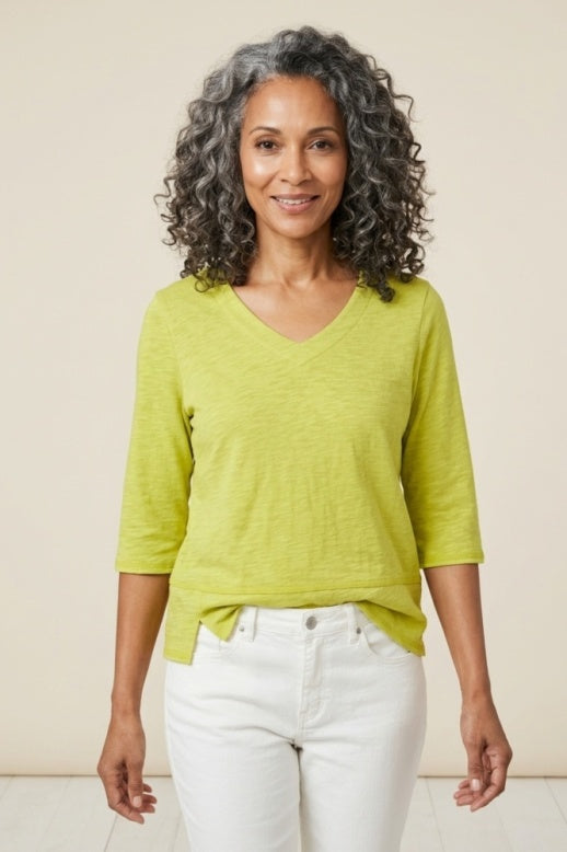Habitat Cotton Pebble Elbow Sleeve Tee - 27515 - KIWI