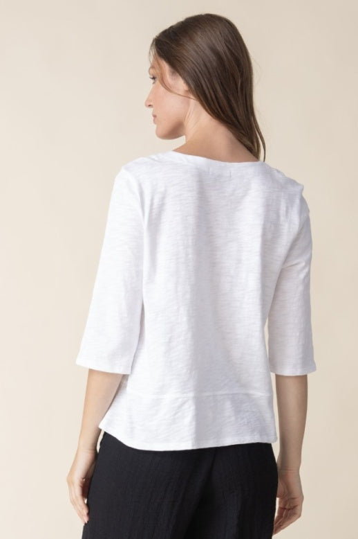 Habitat Cotton Pebble Elbow Sleeve Tee - 27515 - WHITE
