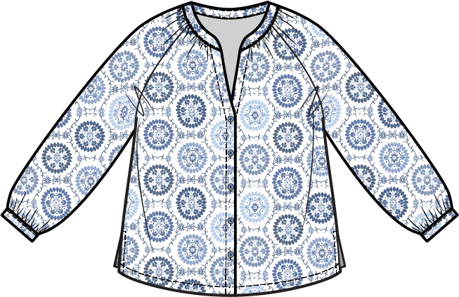 Habitat Medallion Button Front Shirt - 15701 - RIVIERA (NOT WHITE)