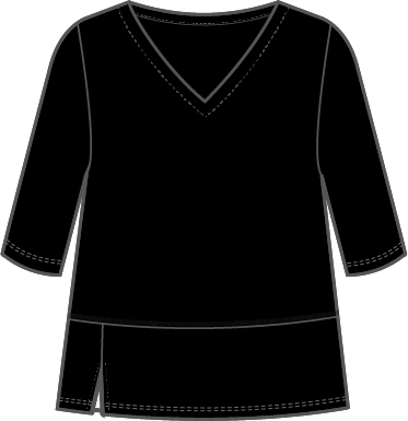 Habitat Cotton Pebble Elbow Sleeve Tee - 27515 - BLACK (NOT WHITE)