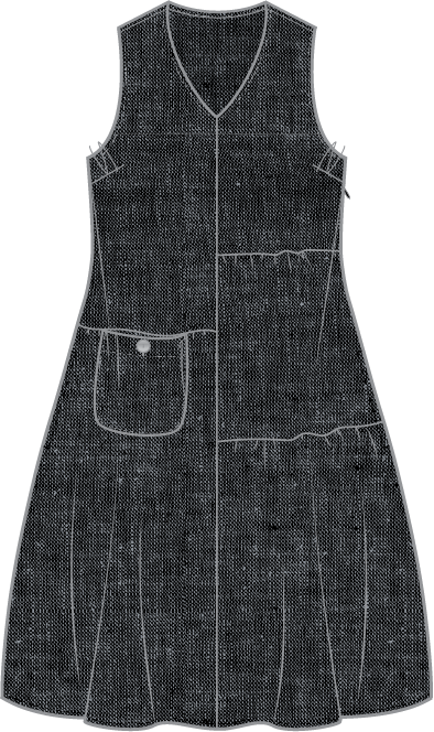 Habitat Linen Solid Maya Dress - 41582 - BLACK (NOT TOPAZ)