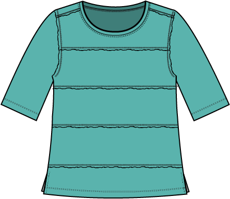 Habitat Cotton Pebble Horizontal Seamed Tee - 27526 - GROTTO (NOT BLACK)
