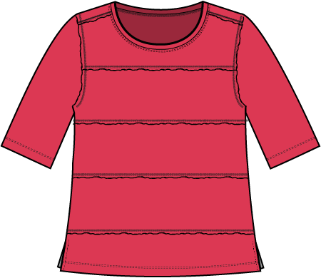 Habitat Cotton Pebble Horizontal Seamed Tee - 27526 - POPSICLE (NOT BLACK)