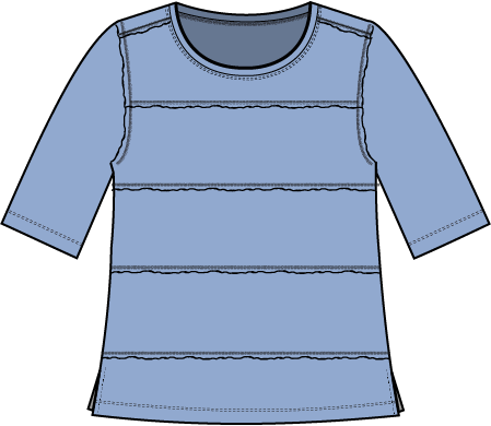 Habitat Cotton Pebble Horizontal Seamed Tee - 27526 - CASCADE (NOT BLACK)