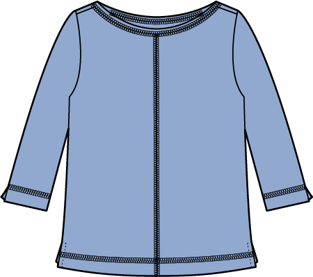 Habitat Cotton Pebble Coverstitch Boatneck Tee - 27522 - CASCADE (NOT GROTTO)