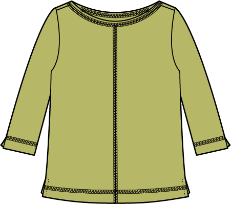 Habitat Cotton Pebble Coverstitch Boatneck Tee - 27522 - KIWI (NOT GROTTO)