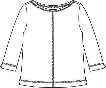 Habitat Cotton Pebble Coverstitch Boatneck Tee - 27522 - WHITE (NOT GROTTO)