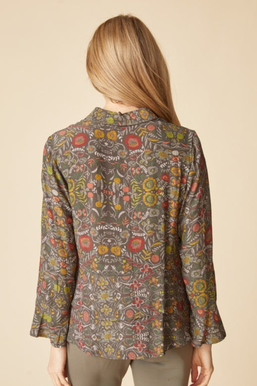 Habitat Rayon Crepe Garden Flounce Shirt - 39620 - OLIVE
