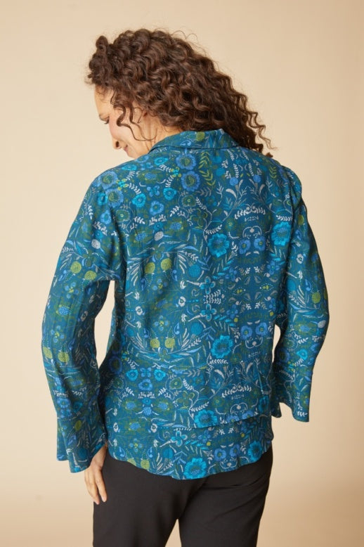 Habitat Rayon Crepe Garden Flounce Shirt - 39620 - LAGOON