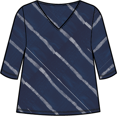 Habitat Stripe-Tacular Knit Elbow Sleeve Top - 10415 - NAVY (NOT ECRU)