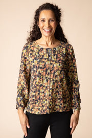 Habitat Destination Unknown Dot Pleat Back Button Pullover - 34332 - MUSHROOM