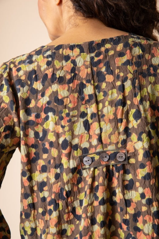 Habitat Destination Unknown Dot Pleat Back Button Pullover - 34332 - MUSHROOM
