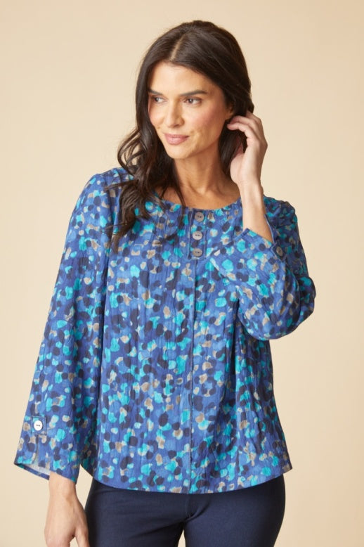 Habitat Destination Unknown Dot Pleat Back Button Pullover - 34332 - TIDE