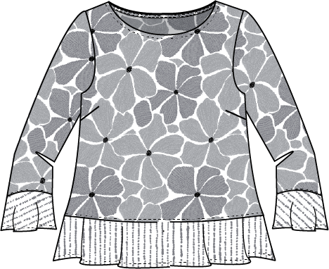 Habitat Crinkle Crepe Dream Team Flounce Pullover - 21723 - PEBBLE (NOT CASCADE)