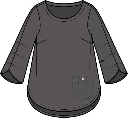 Habitat Rayon Jacquard Pleat Pullover - 30712 - SLATE (NOT FLIGHTFALL)