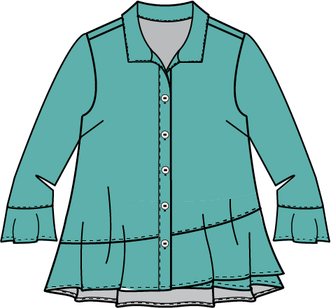 Habitat Rayon Jacquard Flounce Shirt - 30713 - GROTTO (NOT WHITE)