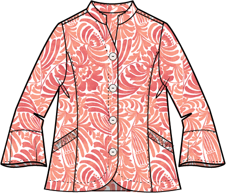 Habitat Destination Unknown Botanica Shirred Shirt Jacket - 34047 - PAPAYA (NOT COBALT)