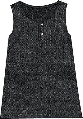 Habitat Linen Solid Button Tab Tank - 41513 - BLACK (NOT WHITE)