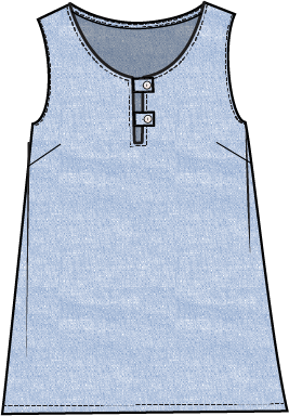Habitat Linen Solid Button Tab Tank - 41513 - CASCADE (NOT WHITE)