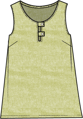 Habitat Linen Solid Button Tab Tank - 41513 - KIWI (NOT WHITE)
