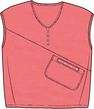 Habitat Linen Solid Pocket Shell Top - 41510 - GUAVA (NOT WHITE)
