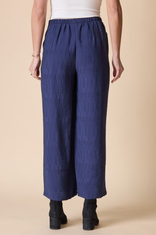 Habitat Rayon Jacquard Button Hem Pant - 30778 - NAVY