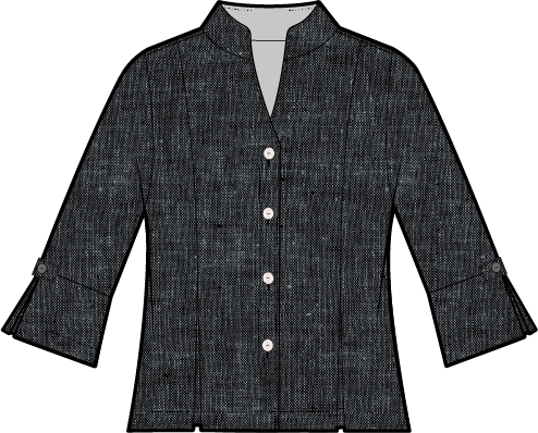 Habitat Linen Solid Tab Jacket - 41549 - BLACK (NOT VAPOR)