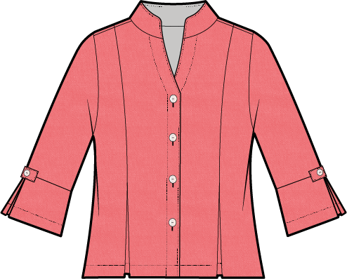 Habitat Linen Solid Tab Jacket - 41549 - GUAVA (NOT VAPOR)