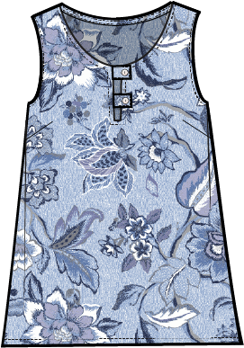 Habitat Linen Jaco-Beans Button Tab Tank - 41813 - CASCADE (NOT SAND)