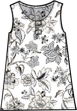 Habitat Linen Jaco-Beans Button Tab Tank - 41813 - WHITE (NOT SAND)