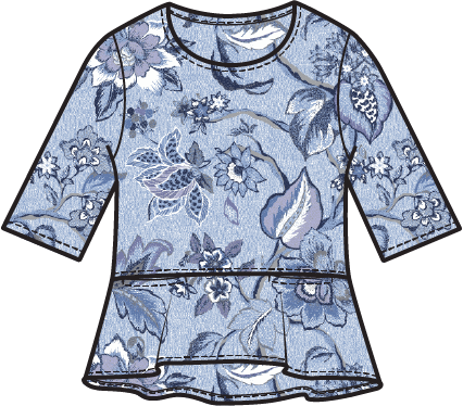 Habitat Linen Jaco-Beans Peplum Top - 41801 - CASCADE (NOT WHITE)