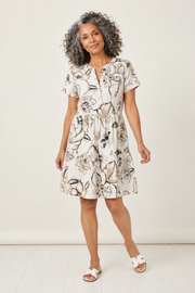 Habitat Linen Jaco-Beans Tiered Dress - 41883 - WHITE
