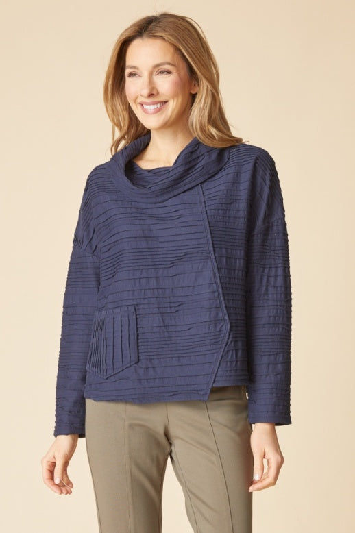 Habitat Ripple Effect Cowl Pullover - 16018 - NAVY