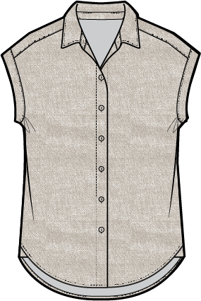 Habitat Linen Solid Cuffed Sleeve Shirt - 41504 - SAND (NOT WHITE)