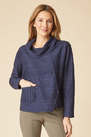 Habitat Ripple Effect Cowl Pullover - 16018 - NAVY