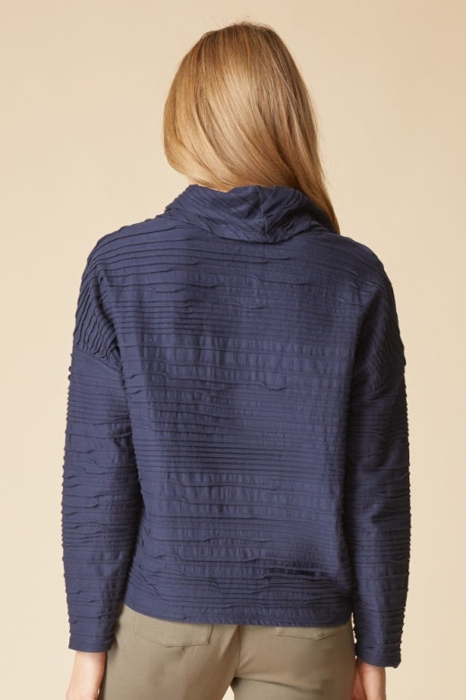 Habitat Ripple Effect Cowl Pullover - 16018 - NAVY