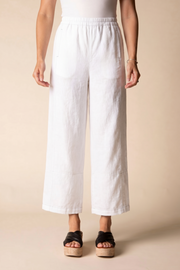 Habitat Linen Solid Seamed Crop Pant - 41577 - WHITE