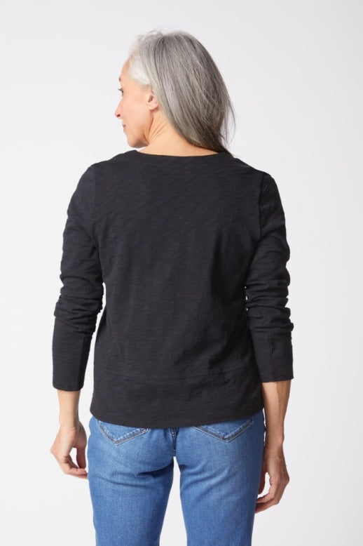 Habitat Cotton Pebble Seamed L/S Tee - 27555 - BLACK